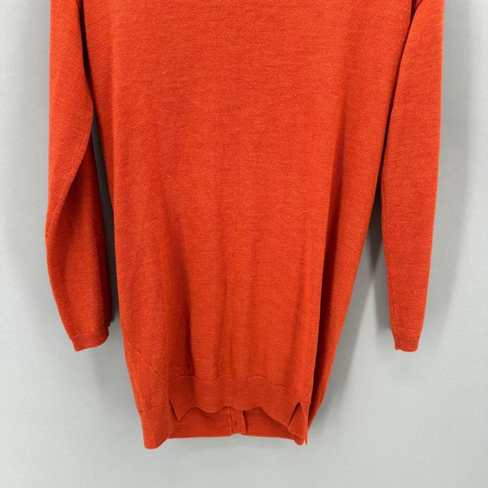 ZADIG & VOLTAIRE Cardigan Orange‎ Knit Cashmere Blend Leather Trim Womens M - Picture 8 of 10